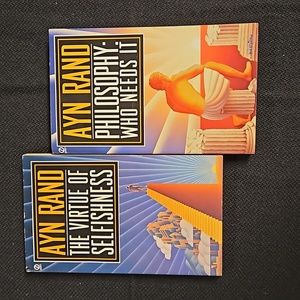 AYN RAND 'Philosophy:Who needs it' and 'The Virtue of Selfishness' NEW unbroken